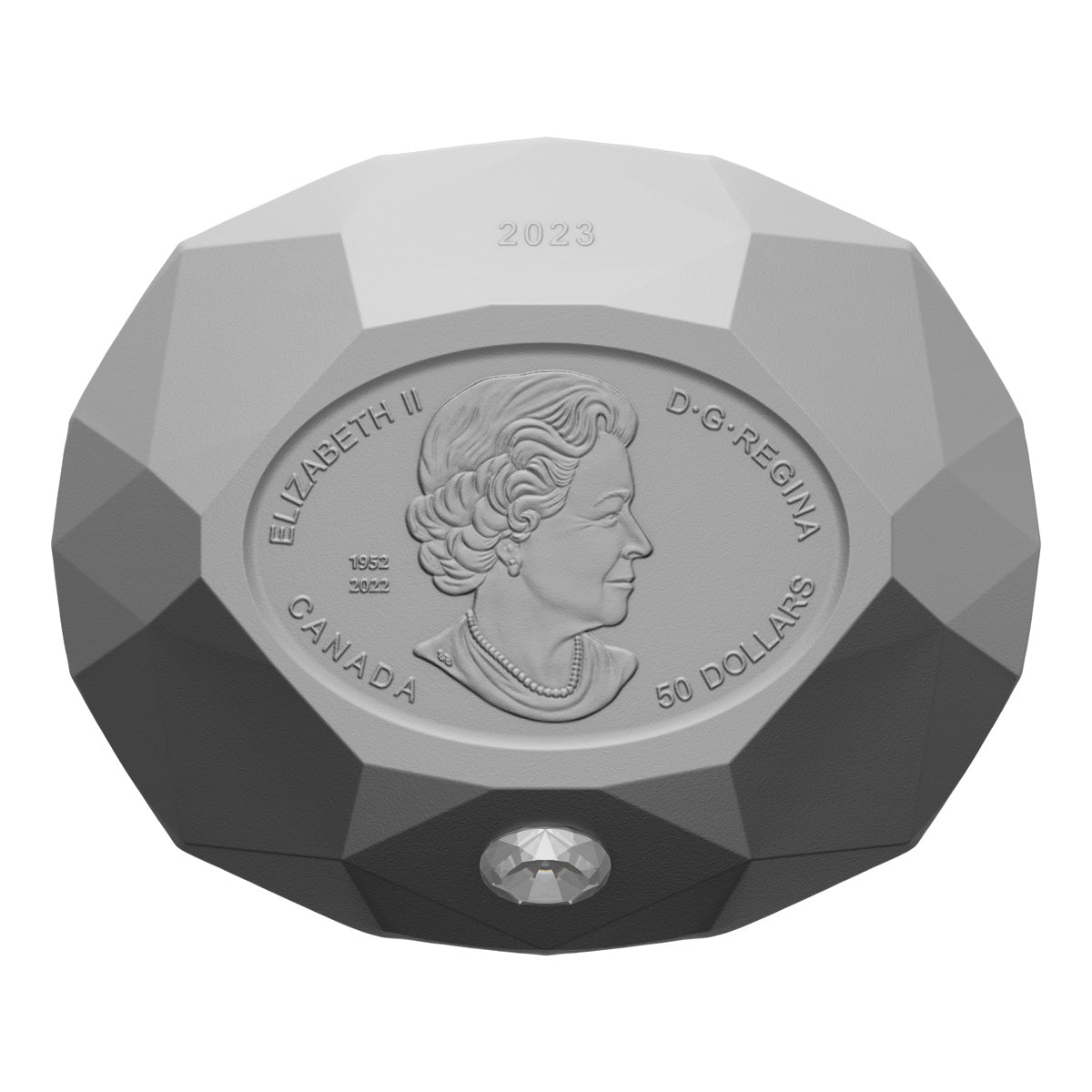 2023 $50 Forevermark Black Label Oval Diamond - Pure Silver Diamond-Shaped Coin