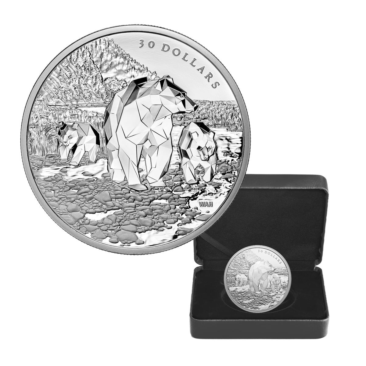 2023 $30 Multifaceted Animal Family: Grizzly Bears - Pure Silver Coin