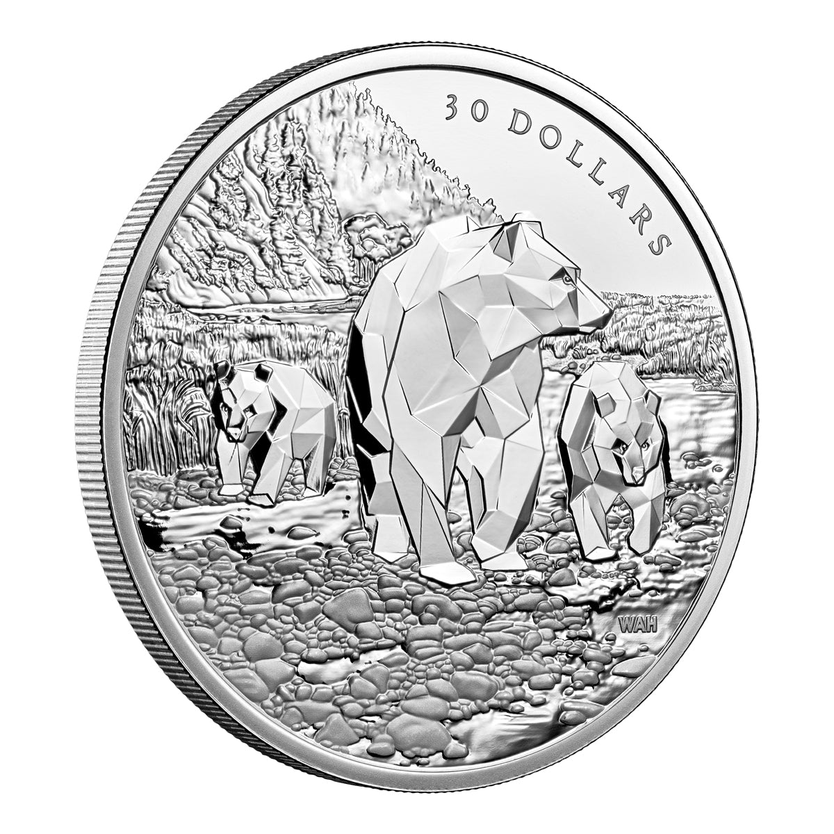 2023 $30 Multifaceted Animal Family: Grizzly Bears - Pure Silver Coin