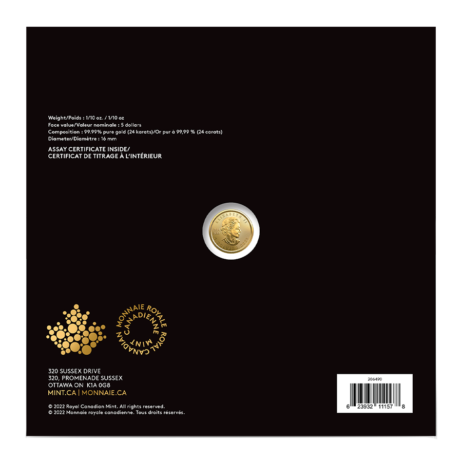 2023 $5 Treasured Gold Maple Leaf - Pure Gold Premium Bullion Coin