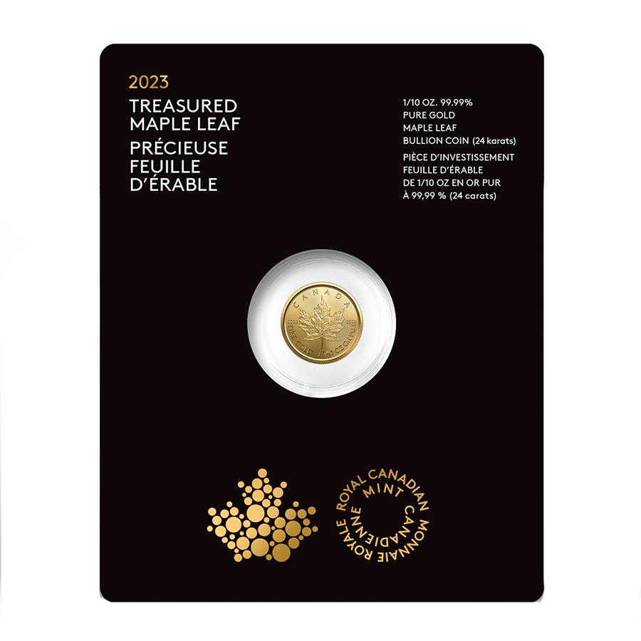 2023 $5 Treasured Gold Maple Leaf - Pure Gold Premium Bullion Coin