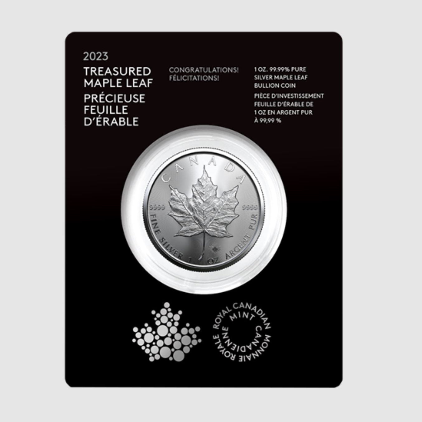 2023 $5 Treasured Silver Maple Leaf: Congratulations - Pure Silver Premium Bullion Coin