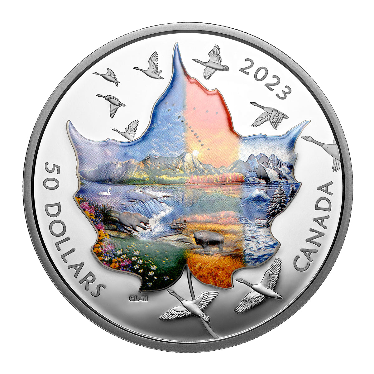 2023 $50 Canadian Collage: Four Seasons - Pure Silver Coin