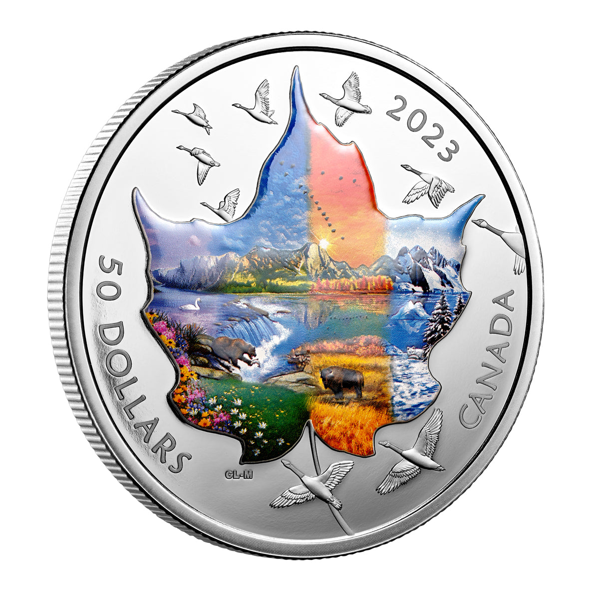 2023 $50 Canadian Collage: Four Seasons - Pure Silver Coin