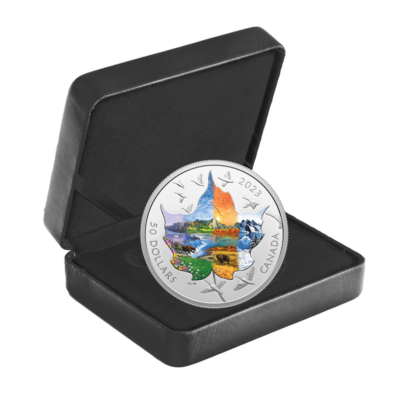 2023 $50 Canadian Collage: Four Seasons - Pure Silver Coin