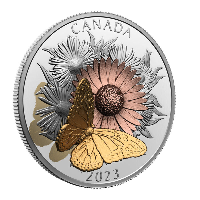 2023 $50 The Monarch and The Bloom - Pure Silver Coin