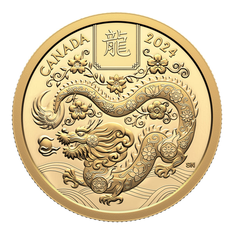2024 $100 Lunar Year of the Dragon - Pure Gold Coin