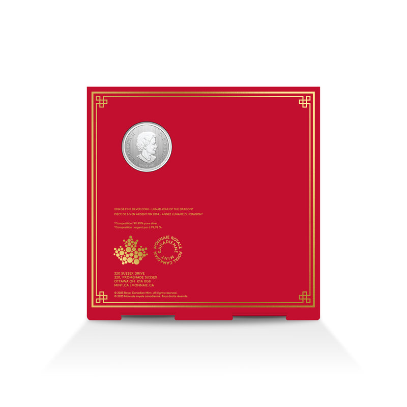 2024 $8 Lunar Year of the Dragon - Pure Silver Coin