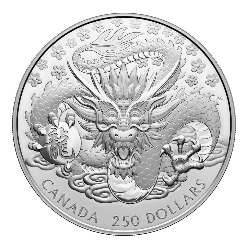 2024 $250 Lunar Year of the Dragon - Pure Silver Coin