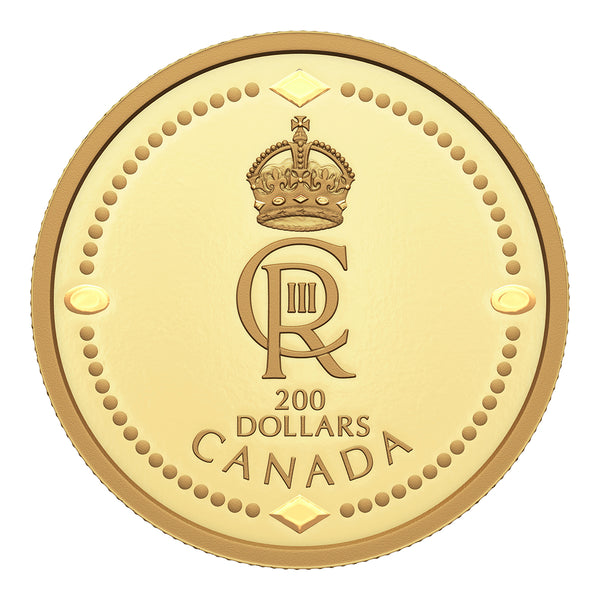 2023 $200 His Majesty King Charles III's Royal Cypher - Pure Gold Coin