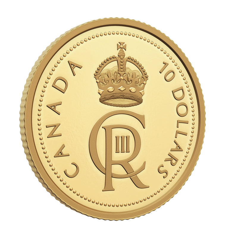 2023 $10 His Majesty King Charles III's Royal Cypher - Pure Gold Coin