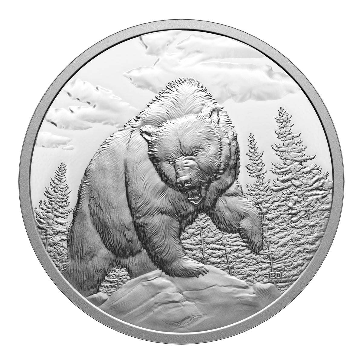 2023 $20 Great Hunters: Grizzly Bear - Ultra-High Relief Fine Silver Coin