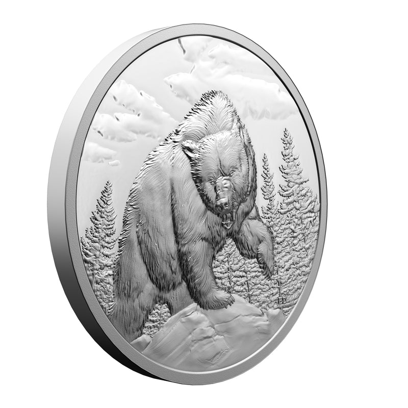 2023 $20 Great Hunters: Grizzly Bear - Ultra-High Relief Fine Silver Coin