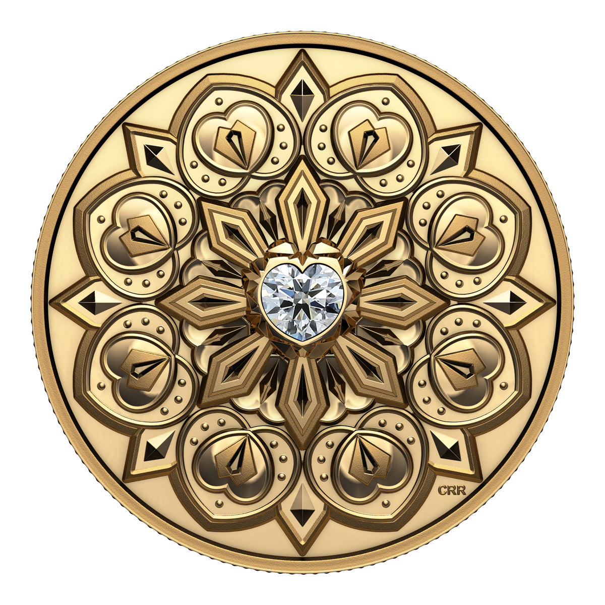 2023 $200 Purely Brilliant Collection: De Beers Ideal Heart - Ultra-High Relief Pure Gold Coin