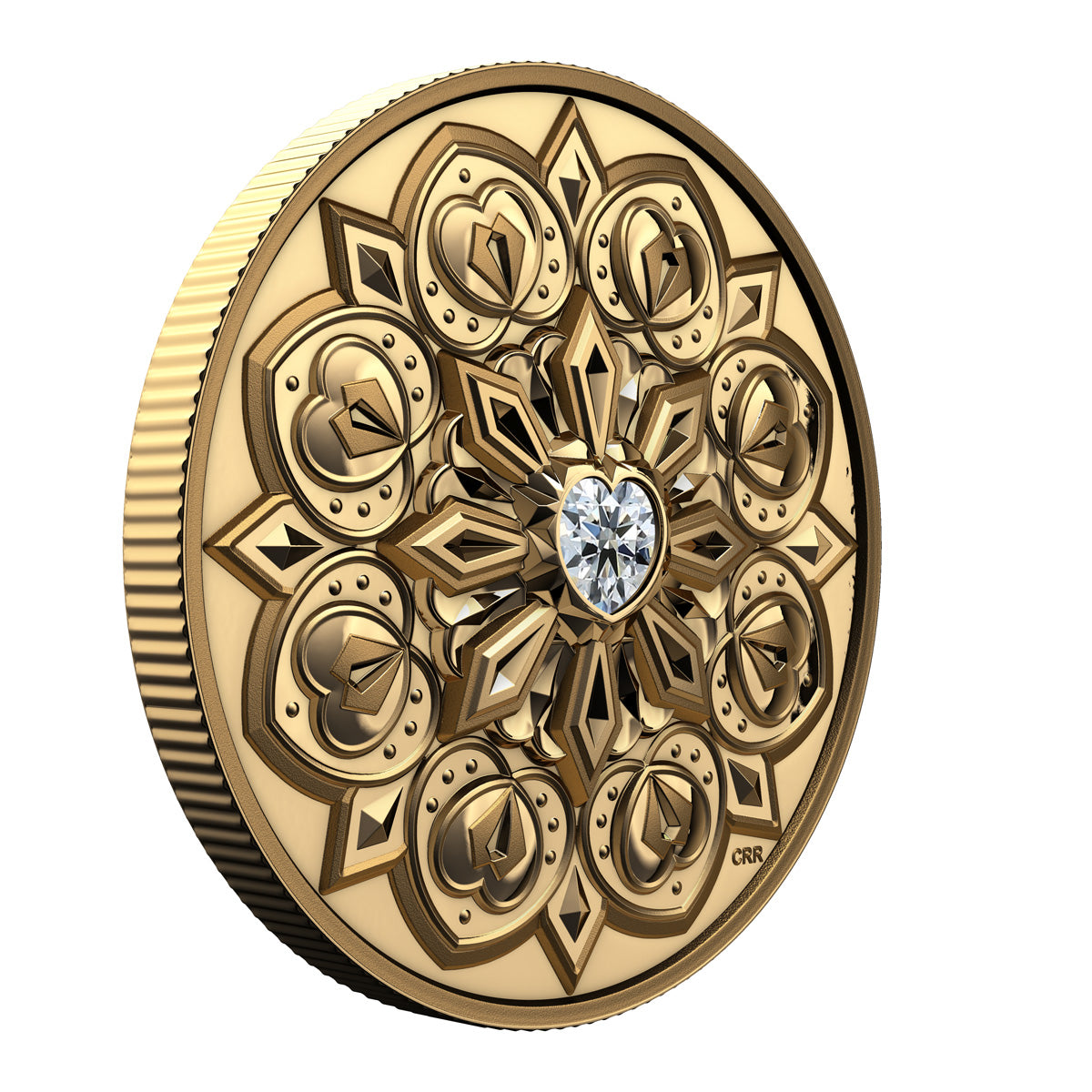 2023 $200 Purely Brilliant Collection: De Beers Ideal Heart - Ultra-High Relief Pure Gold Coin