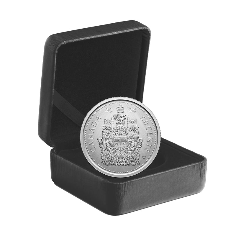 2024 50 Cent Tribute: W Mint Mark - Coat of Arms - Pure Silver Coin