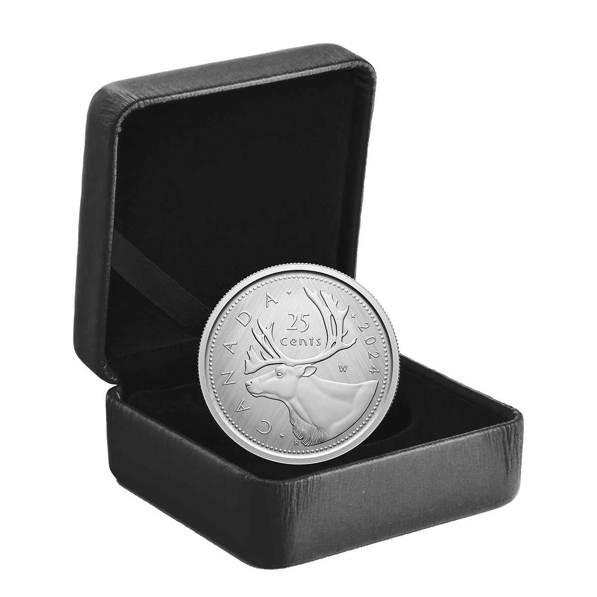 2024 25 Cent Tribute: W Mint Mark - Caribou - Pure Silver Coin