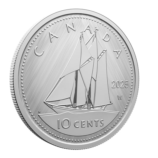 2025 10 Cent Tribute: W Mint Mark Bluenose - Pure Silver Coin