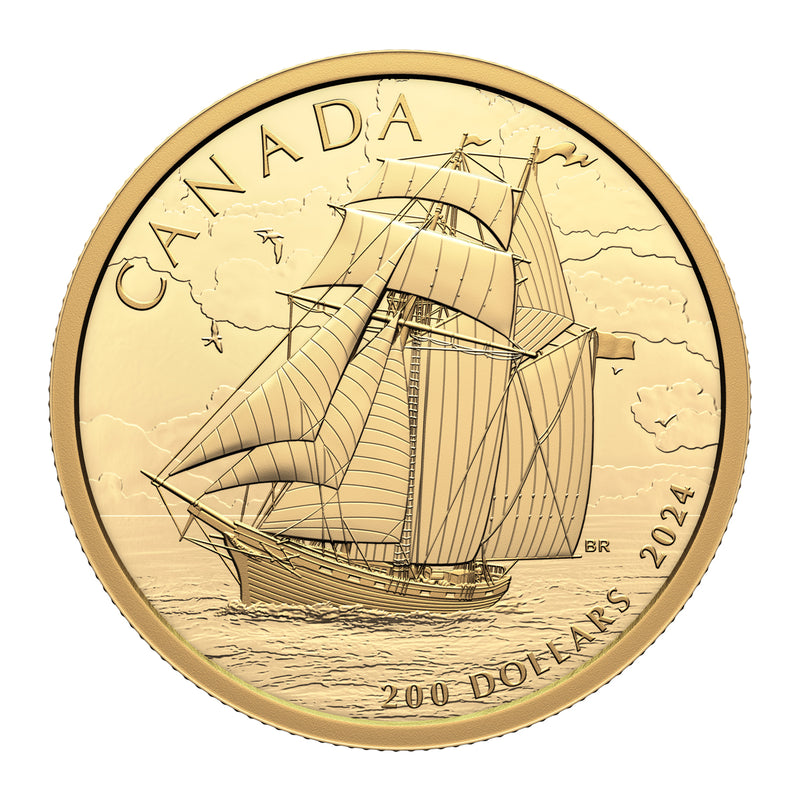 2024 $200 Tall Ships: Topsail Schooner - Pure Gold Coin