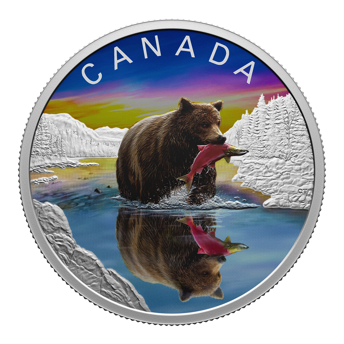 2024 $20 Wildlife Reflections: Grizzly Bear - Fine Silver Coin