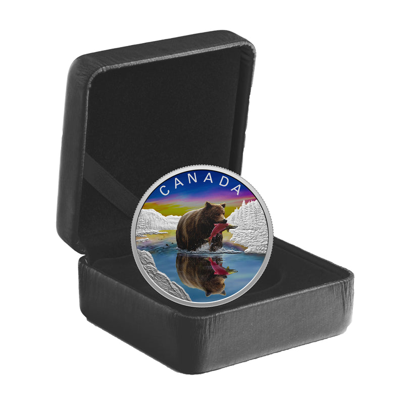 2024 $20 Wildlife Reflections: Grizzly Bear - Fine Silver Coin