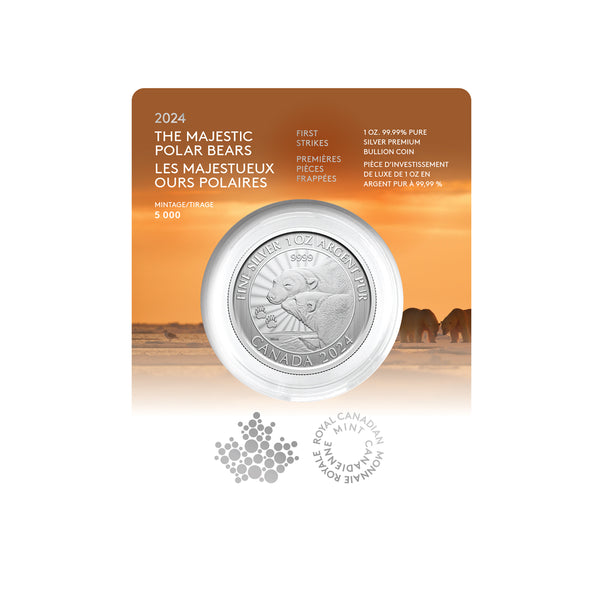 2024 $5 First Strikes: The Majestic Polar Bears - Pure Silver Premium Bullion Coin