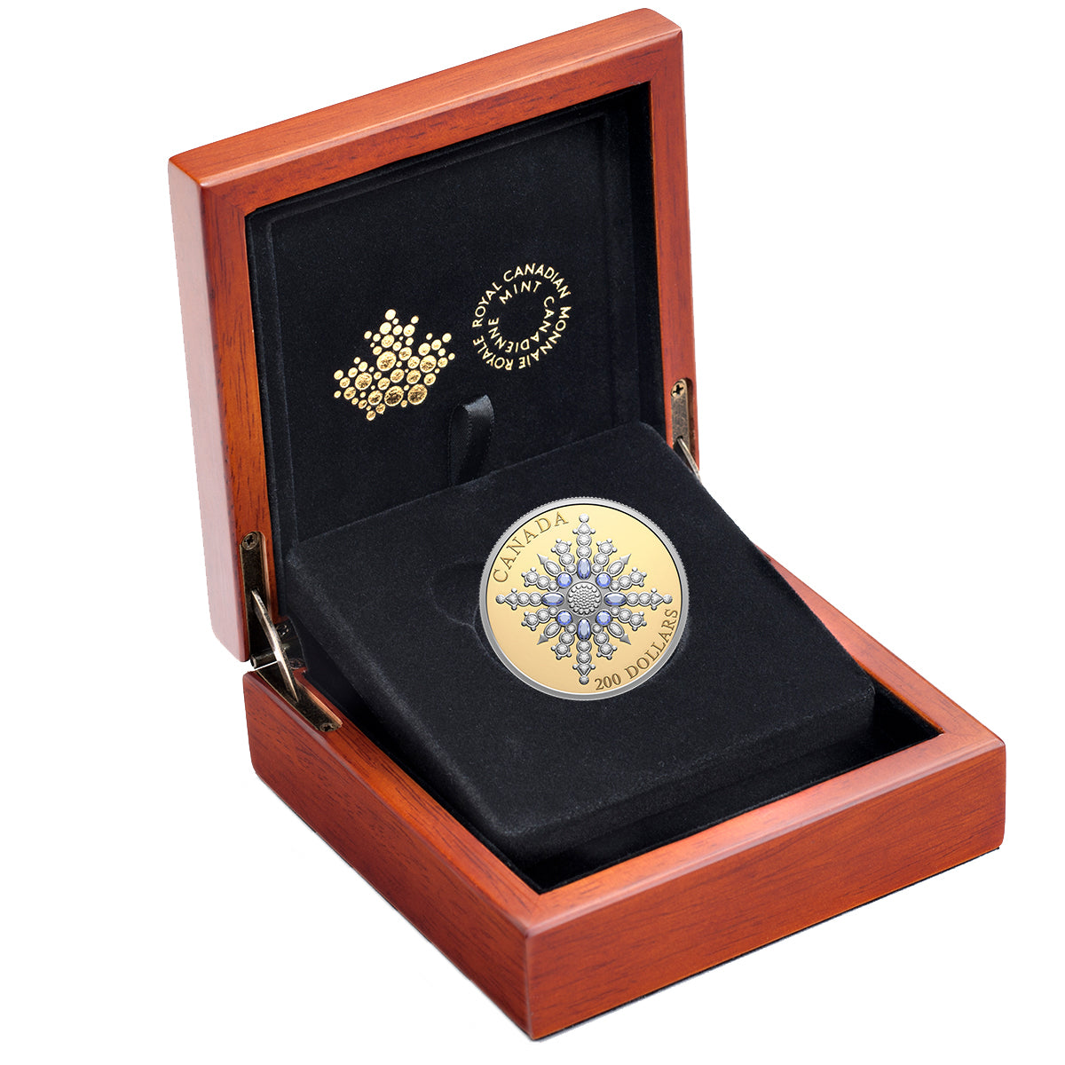 2024 $200 Sapphire Jubilee Snowflake Brooch - Pure Gold Coin