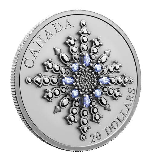 2024 $20 Sapphire Jubilee Snowflake Brooch - Pure Silver Coin