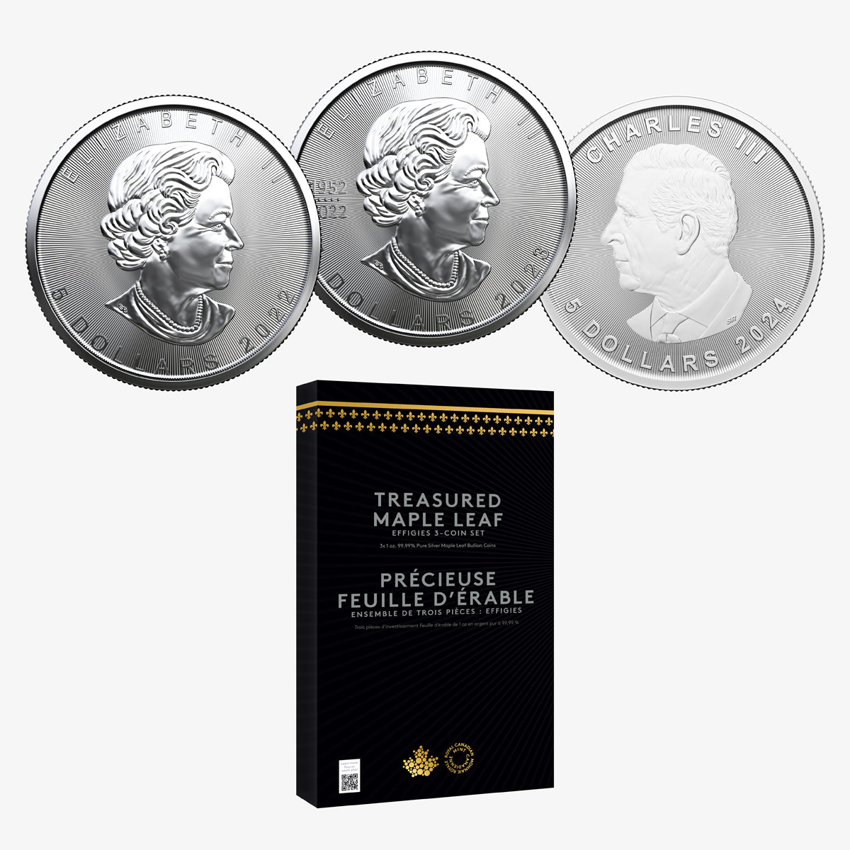 2024 $5 Treasured Maple Leaf: Effigies (Premium Bullion) - Pure Silver Coin Set