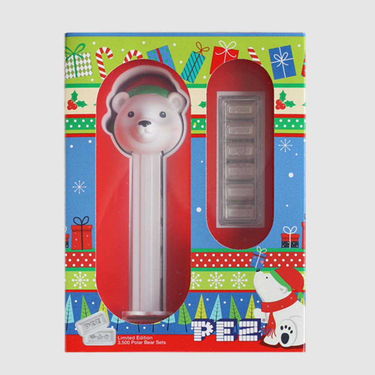 2024 PEZ®: Polar Bear Wafers & Dispenser - Pure Silver Gift Set