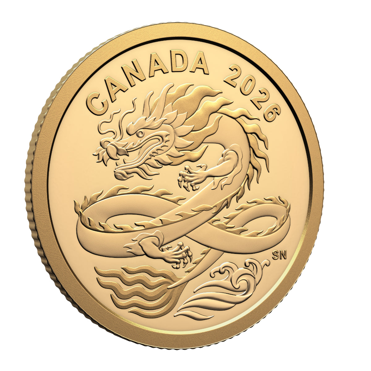 2026 $8 Lucky Dragon - Pure Gold Coin