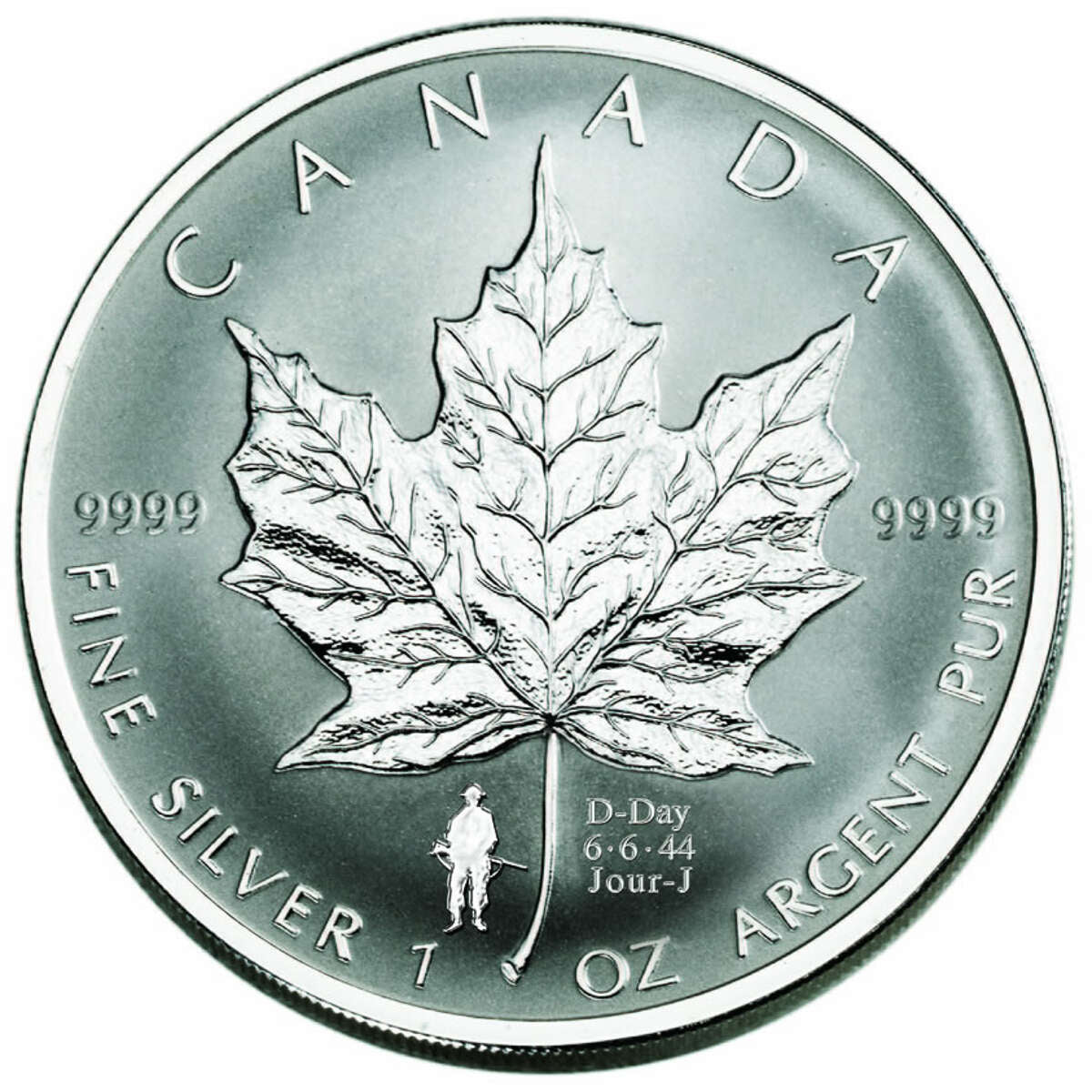 2004 $5 1 oz Silver Maple Leaf D-Day