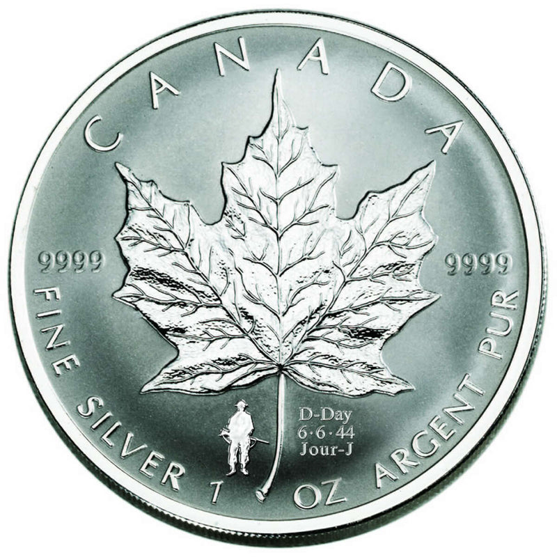 2004 $5 1 oz Silver Maple Leaf D-Day