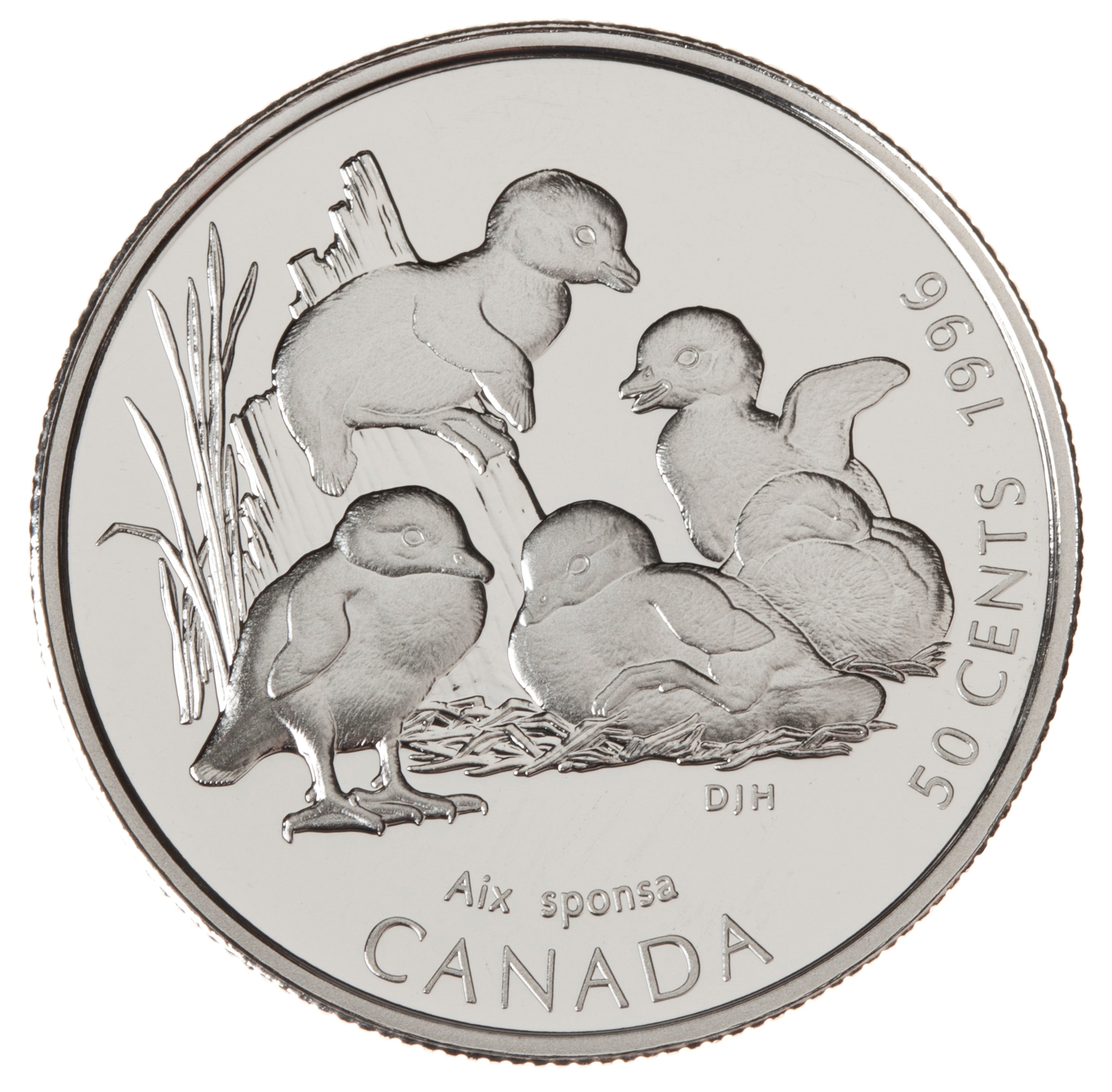 1996 50c Little Wild Ones: Wood Ducklings - Sterling Silver Coin