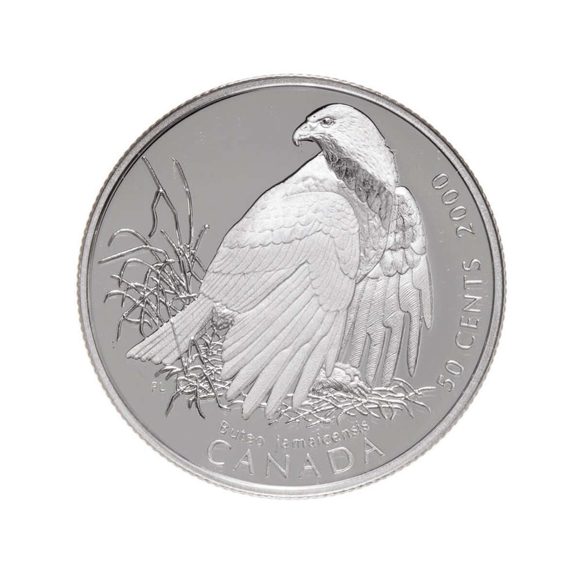 2000 50c Birds of Prey: Red-Tailed Hawk - Sterling Silver Coin