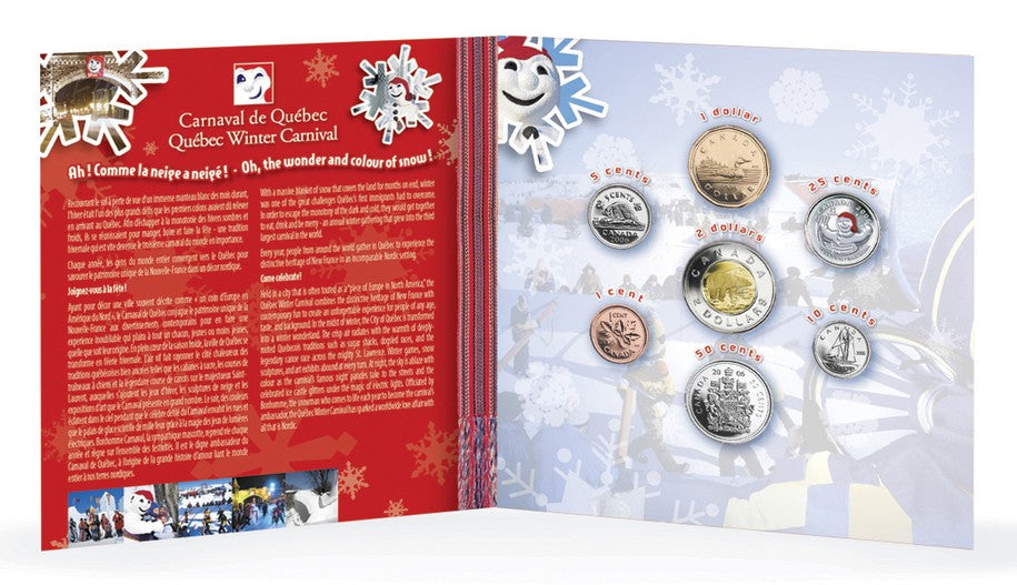 2006 Quebec Winter Carnival Uncirculated Coin Set with Coloured 25 cent