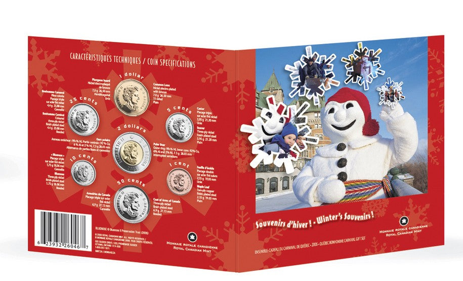 2006 Quebec Winter Carnival Uncirculated Coin Set with Coloured 25 cent