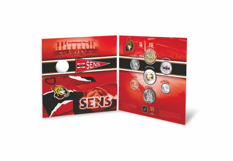 2007 Ottawa Senators: NHL Coin Set with Coloured 25-cent