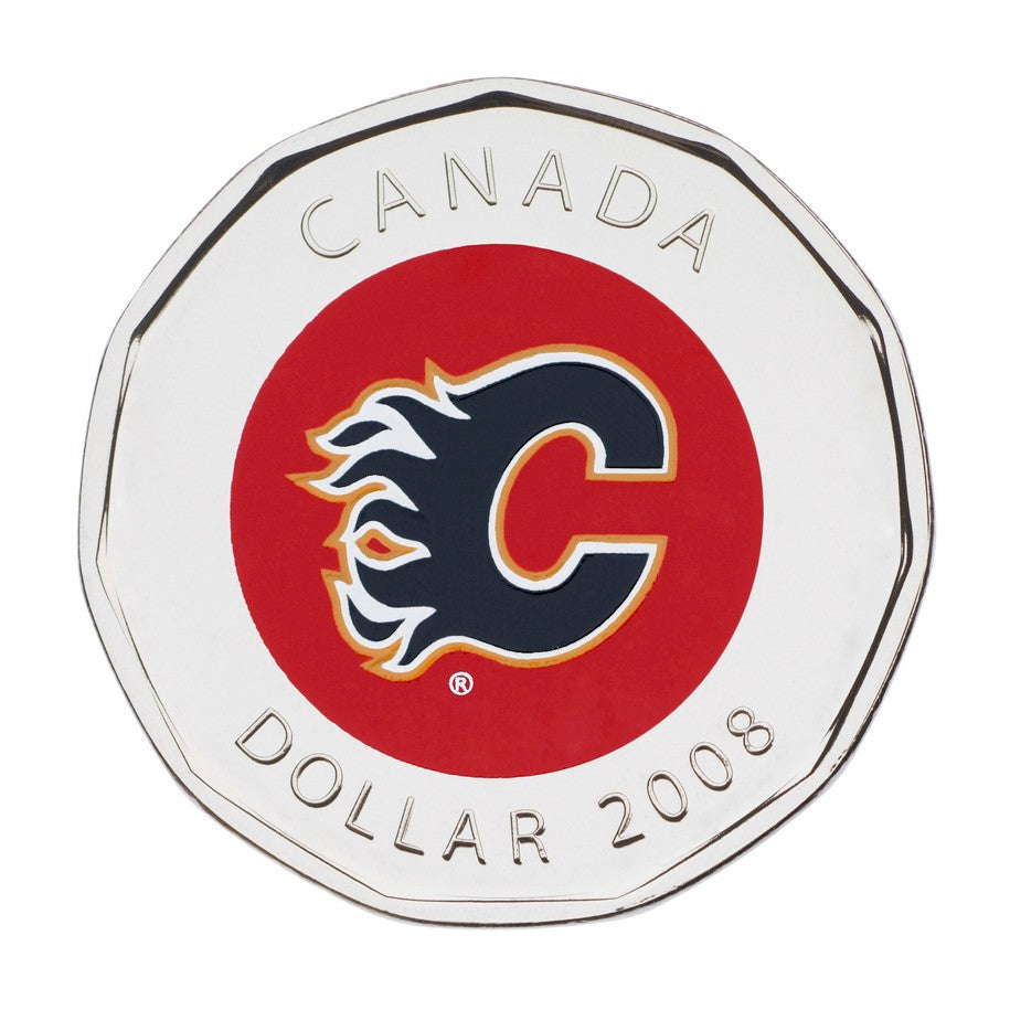 2008 Calgary Flames: NHL Coin Set with Coloured $1