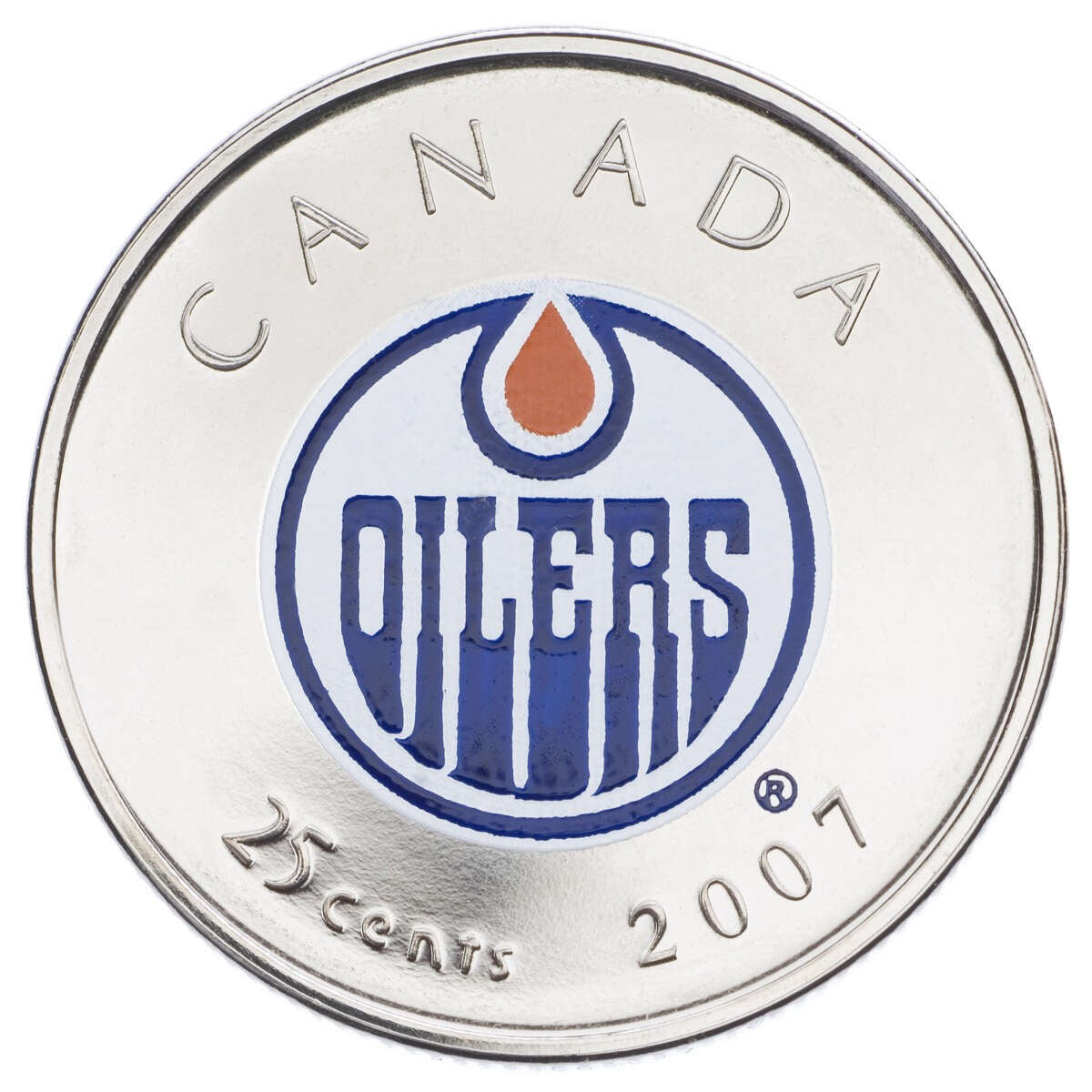 2007 Edmonton Oilers: NHL Coin Set with Coloured 25-cent