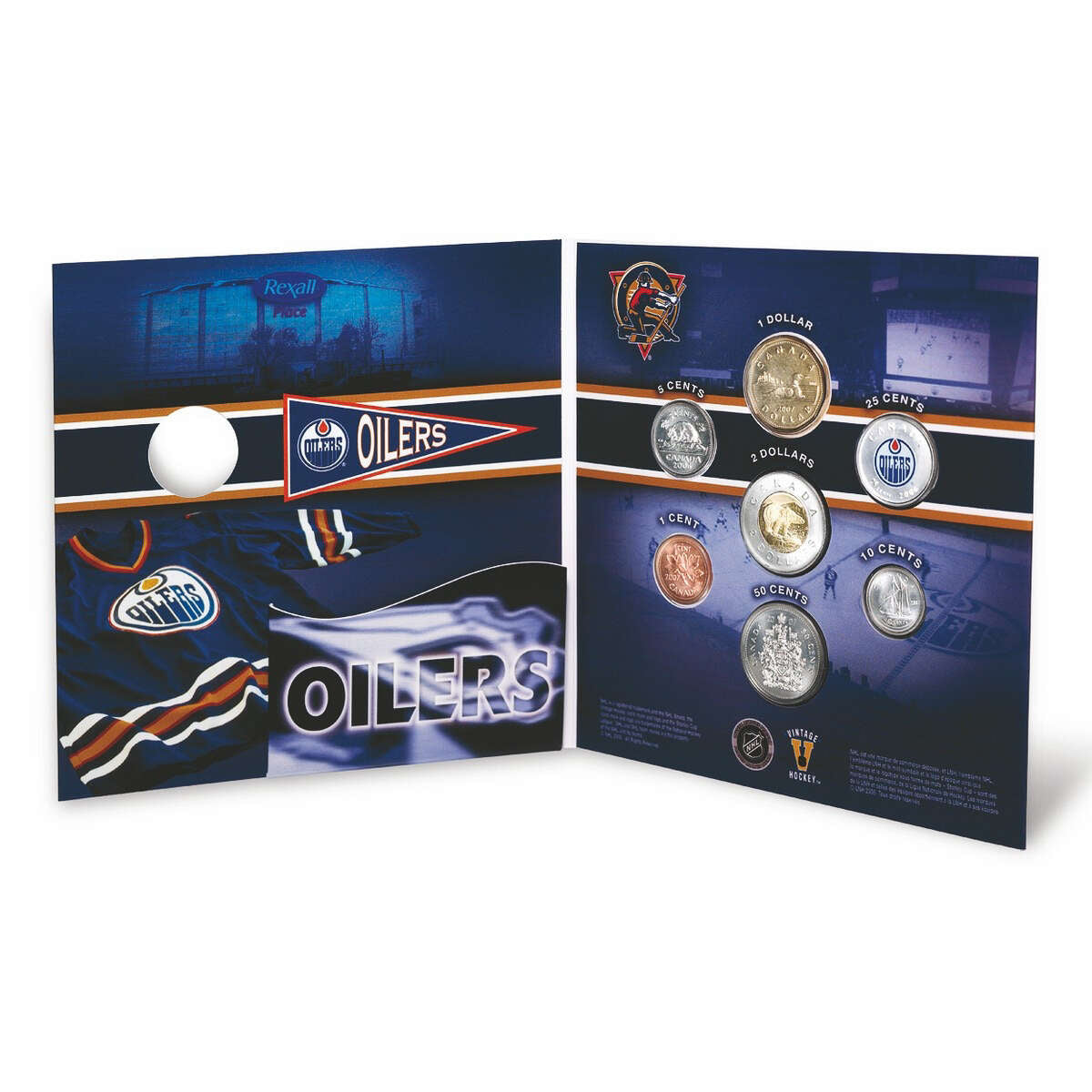 2007 Edmonton Oilers: NHL Coin Set with Coloured 25-cent