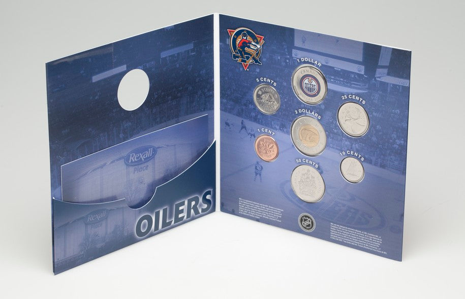 2008 Edmonton Oilers: NHL Coin Set with Coloured $1