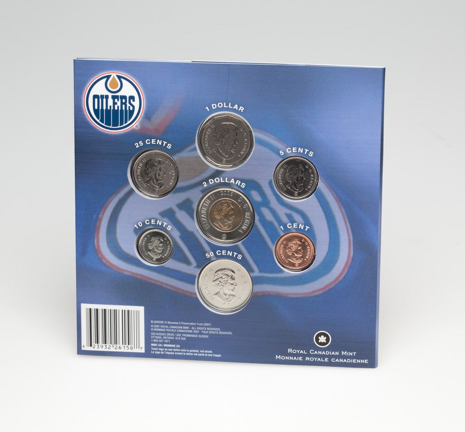 2008 Edmonton Oilers: NHL Coin Set with Coloured $1