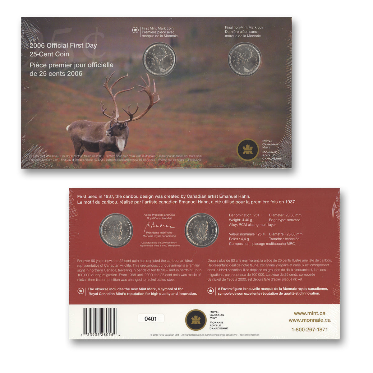 2006 25 Cent Official First Day - Coin Set