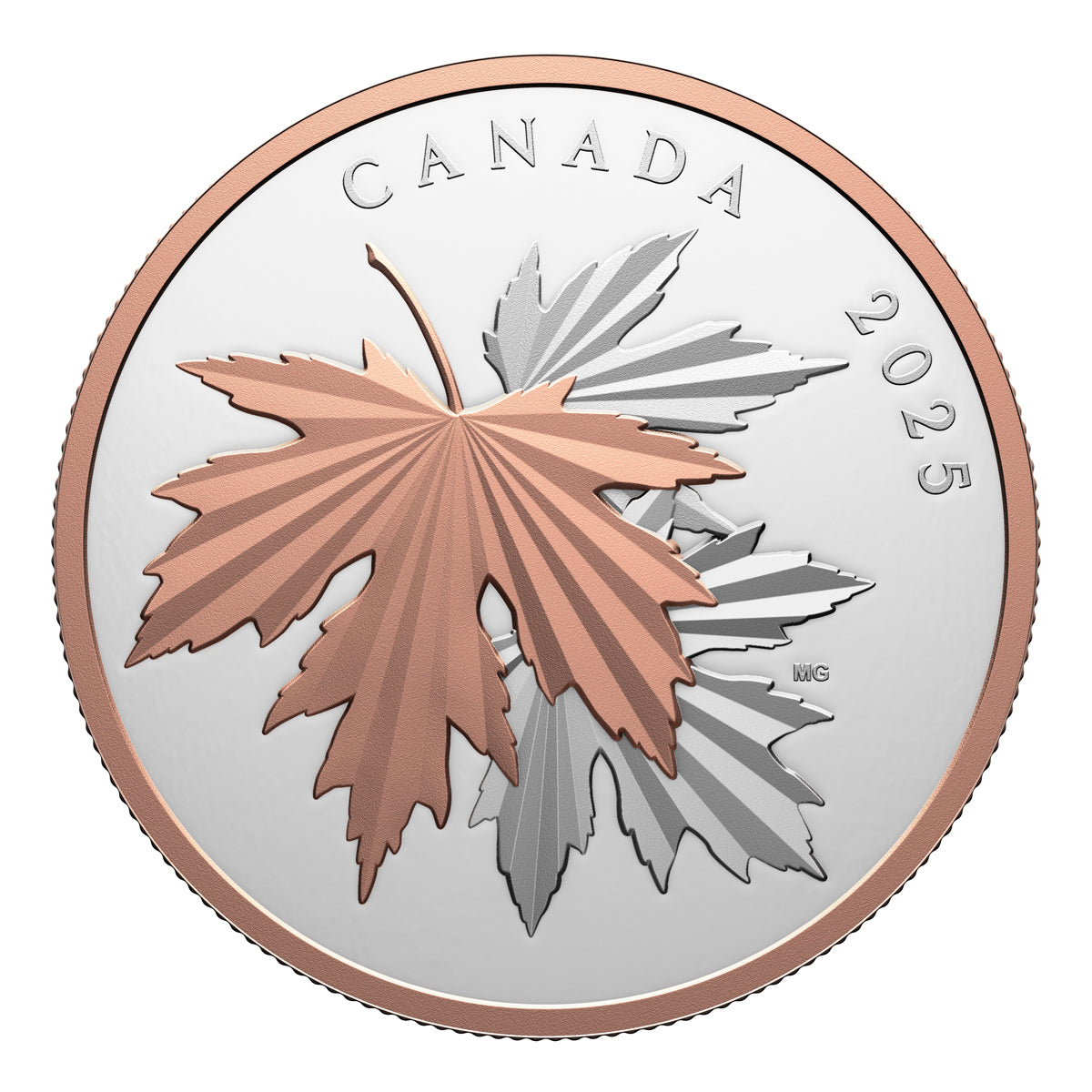 2025 $100 Gleaming Maple Leaves - Pure Silver Coin