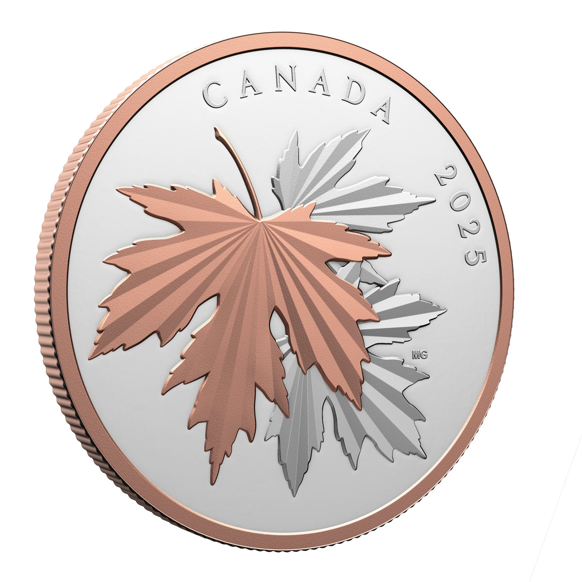 2025 $100 Gleaming Maple Leaves - Pure Silver Coin