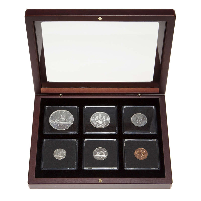 1960 Uncirculated Coin Set in Custom Mahogany Display Case