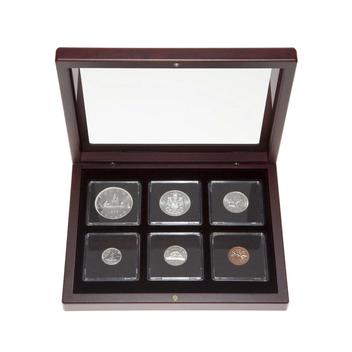 1962 Uncirculated Coin Set in Custom Mahogany Display Case