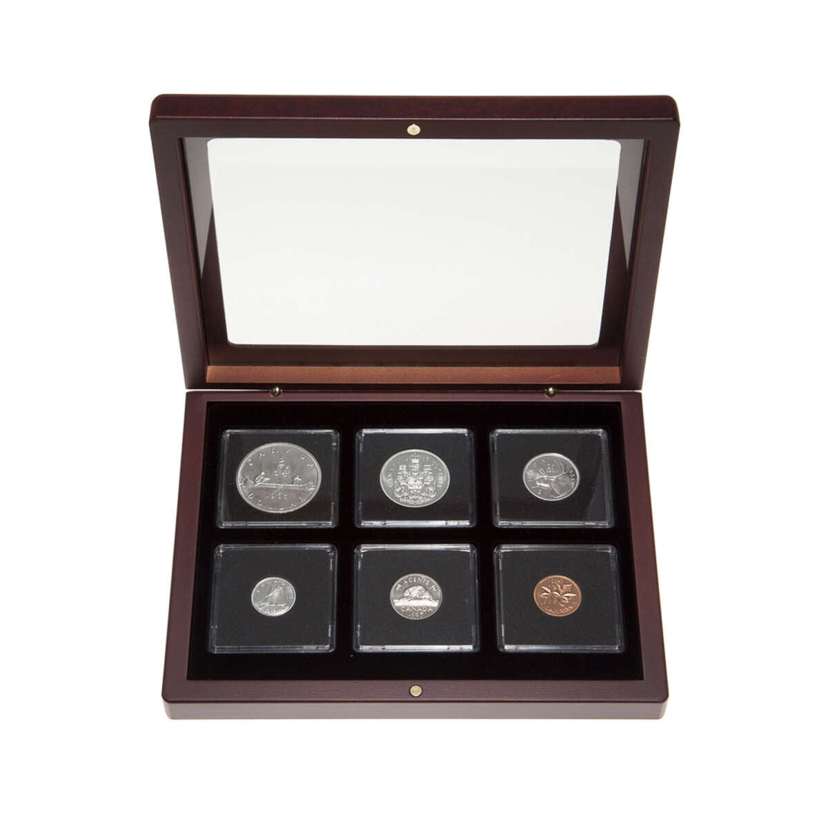 1965 Proof-Like Coin Set in Custom Mahogany Display Case