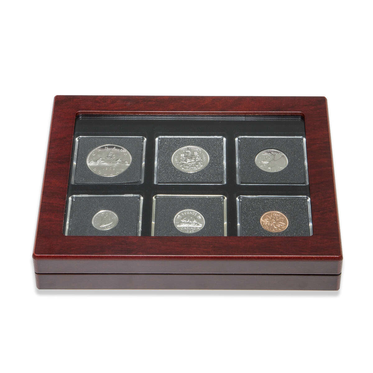 1969 Uncirculated Coin Set in Custom Mahogany Display Case